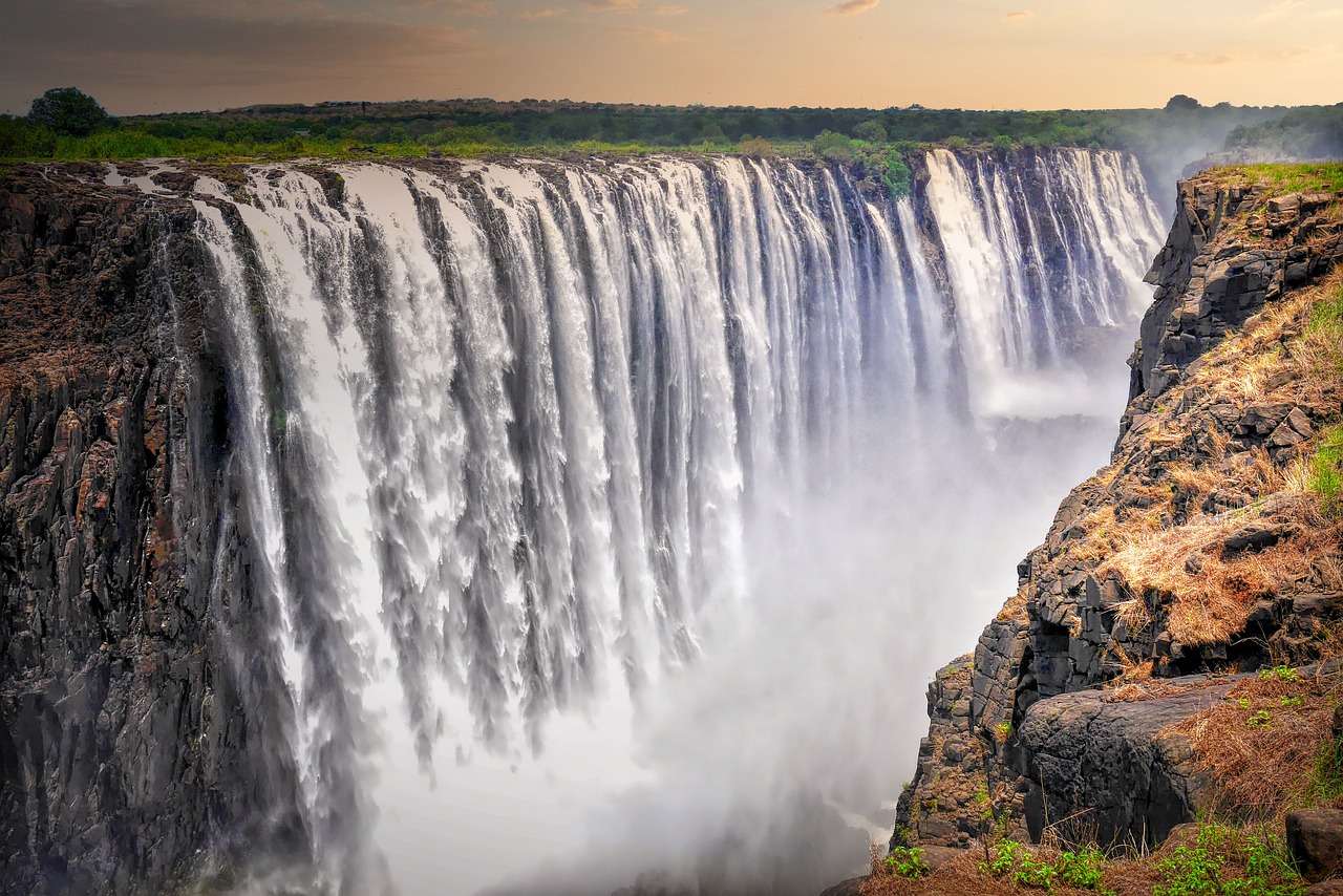 Victoria Falls, one of the world heritage sites in Zimbabwe and also one of the natural wonders of the world